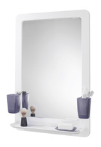 Зеркальный набор ORIO графит (зеркало 530х794 в пластиковой раме с полкой + 2 стакана + мыльница)