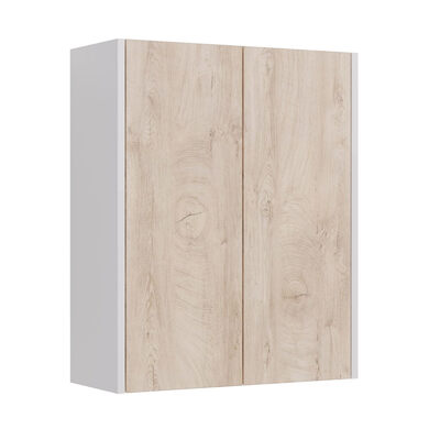 Шкаф Lemark COMBI 60 см подвесной, 2-х дверный, цвет фасада: Дуб кантри, цвет корпуса: Белый глянец LM03C60SH-dub