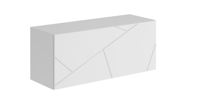 Гранж Шкаф навесной ШН-003 (Д.900) Корпус - Белый (Шагрень)  Фасад МДФ - матовая Белый Софт ЧШ888 (2 места)