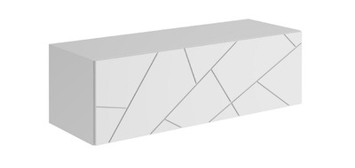 Гранж Тумба ТМ-004 (Д.1200, подвесная) Корпус - Белый (Шагрень)  Фасад МДФ - матовая Белый Софт ЧШ882 (2 места)
