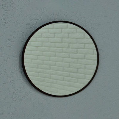 Зеркало SANTREK HOME с UV-печатью круглое "АГАТА" черная полоса 500мм