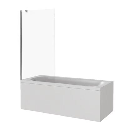 Шторка для ванны SANTREK AQUA Slim FG- 800-C-Chrome (неподвижная, р-р:800х1400, с кронштейном, стекло Прозр. 5 мм, профиль Хром)
