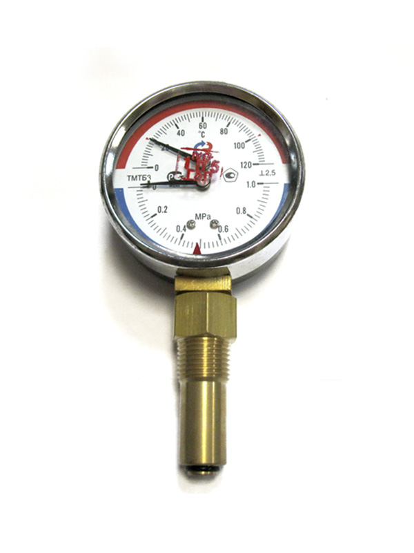 Термоманометр ТМТБ-31Р Dy80 с нижним подключением 1/2", 10 бар (0-1,0 МPа) 0-120 (ТМТБ-31Р)