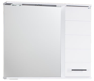Зеркало-шкаф SANTREK HOME "Корро-80 С" с подсветкой (белый) 800х715х160