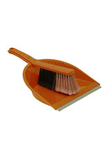 Щетка-сметка и совок с резинкой СТАНДАРТ 32х23х8 Оранжевый ("М-пластика") (М 5173)