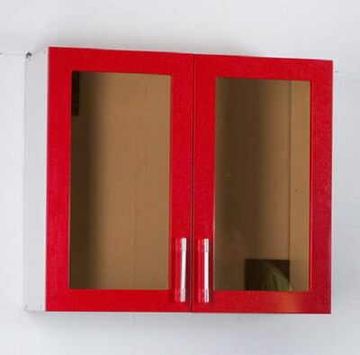 Шкаф для посуды 60 красный металлик (со стеклом) фасад МДФ SANTREK HOME