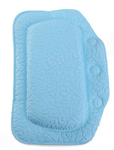 Подушка для ванны с присосками ПВХ "Спа" 25х37см голубой/синий (6907)