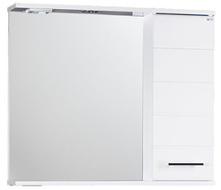 Зеркало-шкаф SANTREK HOME "Корро-70 С" с подсветкой (белый) 700х715х160
