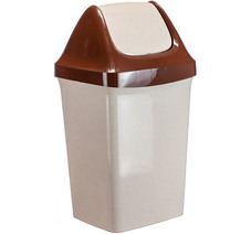Контейнер для мусора СВИНГ 50 л БЕЖЕВЫЙ мрамор 40,1х35х73,3 ("М-пластика") (М 2464)