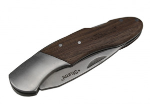 1076-10-J1 Нож складной с деревянной ручкой, лезвие l=7,5см, толщина 2,5мм, Sturm!