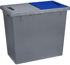 Контейнер для мусора 2-х секционный 40 л (20+20л) серый ("М-пластика") (М 2478)