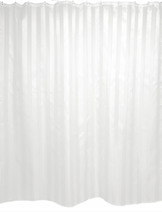 Штора д/ван "ZALEL" 0008 Bigstripes White белый с кольцами (К4)