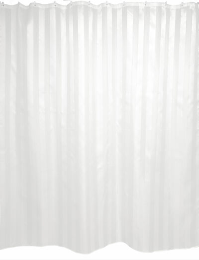 Штора д/ван "ZALEL" 0008 Bigstripes White белый с кольцами (К4)