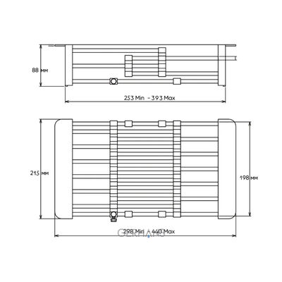K30300B Коландер раздвижной для кухонной мойки GERHANS нерж (графит) размер 29.8-44см х 21.5 см х 8.8 см