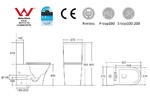 Унитаз-компакт безободковый HOLLER SIT  (620*370*820мм, сиденье дюропласт с микролифтом, арматура 2-х режимная)  (2 места) белый