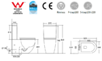Унитаз-компакт безободковый HOLLER WEST  (620*360*820мм, сиденье дюропласт с микролифтом, арматура 2-х режимная)  (2 места) белый