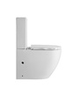 Унитаз-компакт безободковый HOLLER WEST  (620*360*820мм, сиденье дюропласт с микролифтом, арматура 2-х режимная)  (2 места) белый