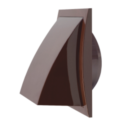 Выход стенной вытяжной с обратным клапаном SANTREK AIR 175х175 с фланцем D120, коричневый (175К120ФВ)