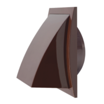 Выход стенной вытяжной с обратным клапаном SANTREK AIR 175х175 с фланцем D125, коричневый (175К125ФВ)