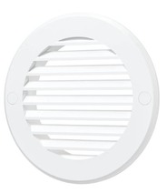 Решетка наружная вентиляционная круглая ERA D136 с фланцем D100, ASA (10РКН) белая