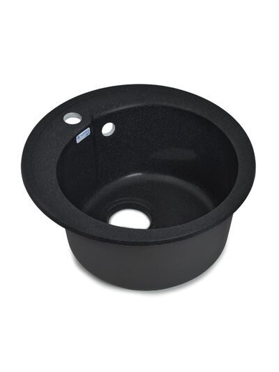 Мойка SANTREK AQUA PRO ROUND SA-R450 D=443 мм, круглая (черный-308) (+сифон)