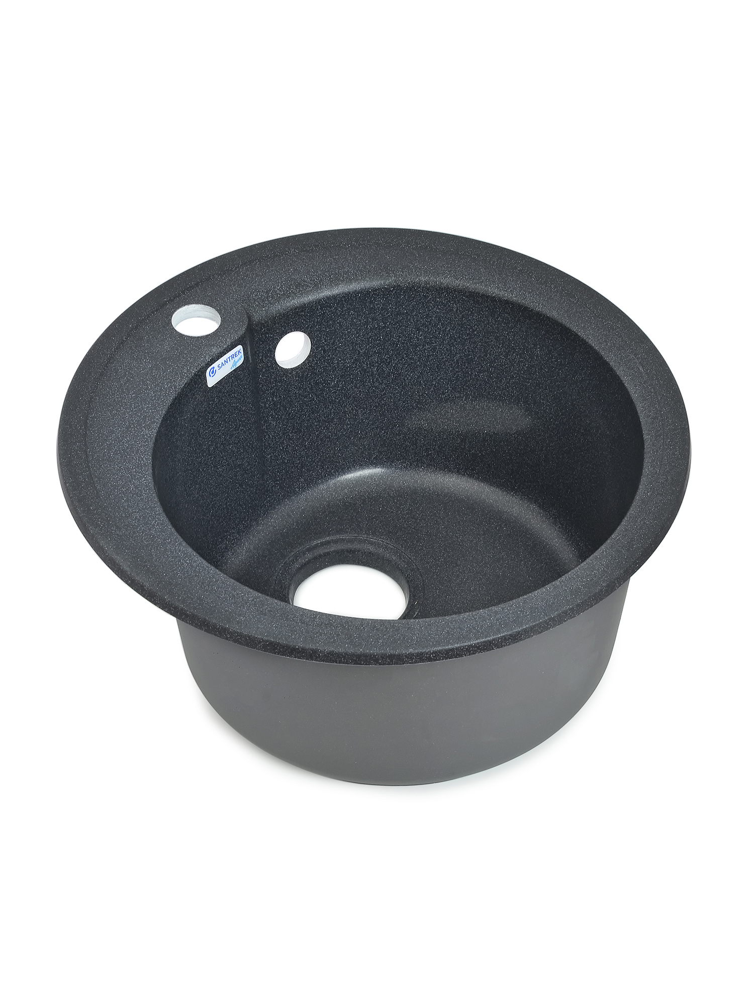 Мойка SANTREK AQUA PRO ROUND SA-R450 D=443 мм, круглая (графит-309) (+сифон)