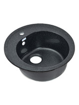 Мойка SANTREK AQUA PRO ROUND SA-R510 D=510 мм, круглая (черный-308) (+сифон)