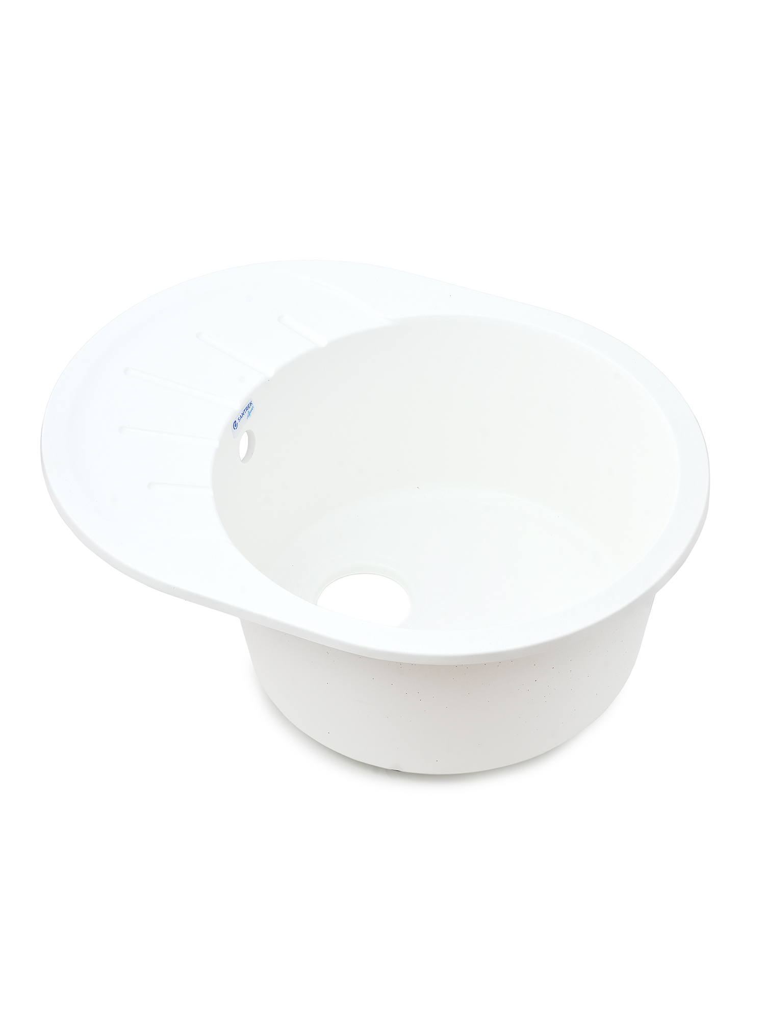 Мойка SANTREK AQUA PRO ROUND SA-R580L чаша + крыло 580*450 мм (иней-321) (+сифон)