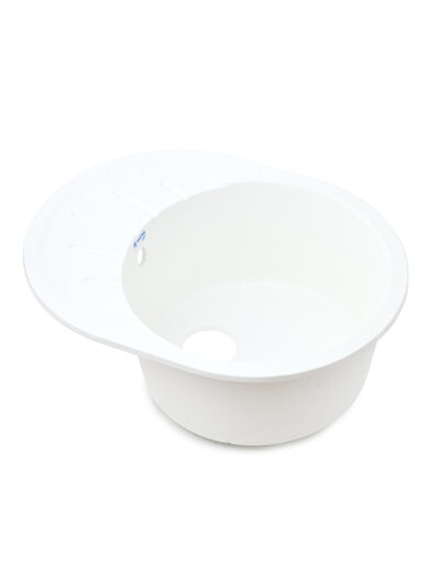 Мойка SANTREK AQUA PRO ROUND SA-R580L чаша + крыло 580*450 мм (иней-321) (+сифон)