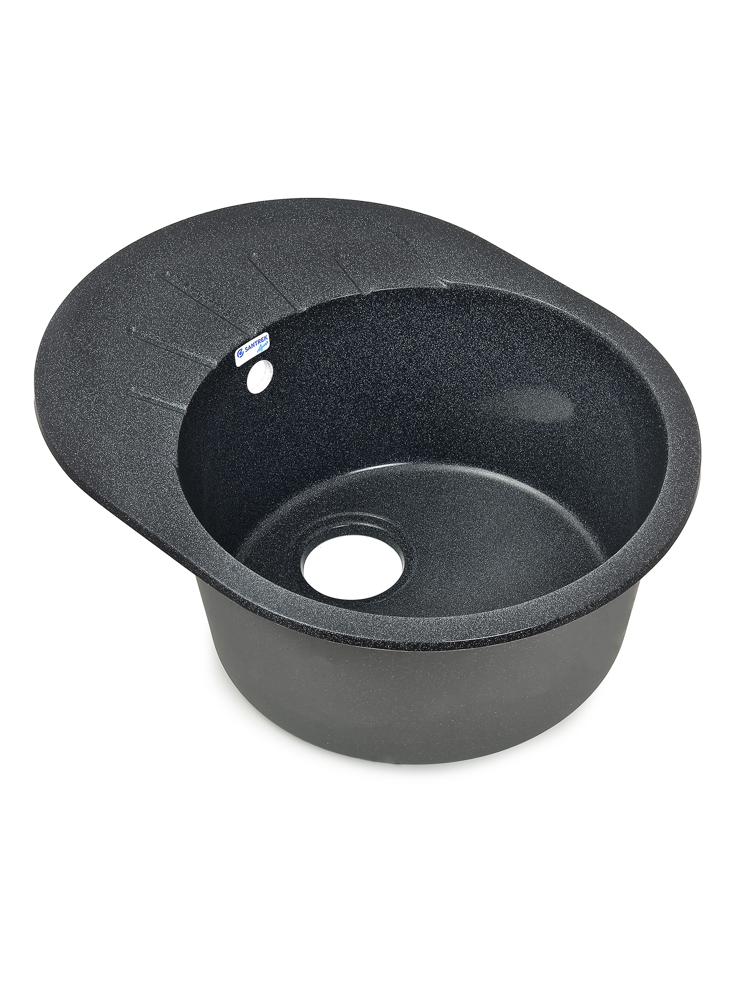 Мойка SANTREK AQUA PRO ROUND SA-R580L чаша + крыло 580*450 мм (графит-309) (+сифон)