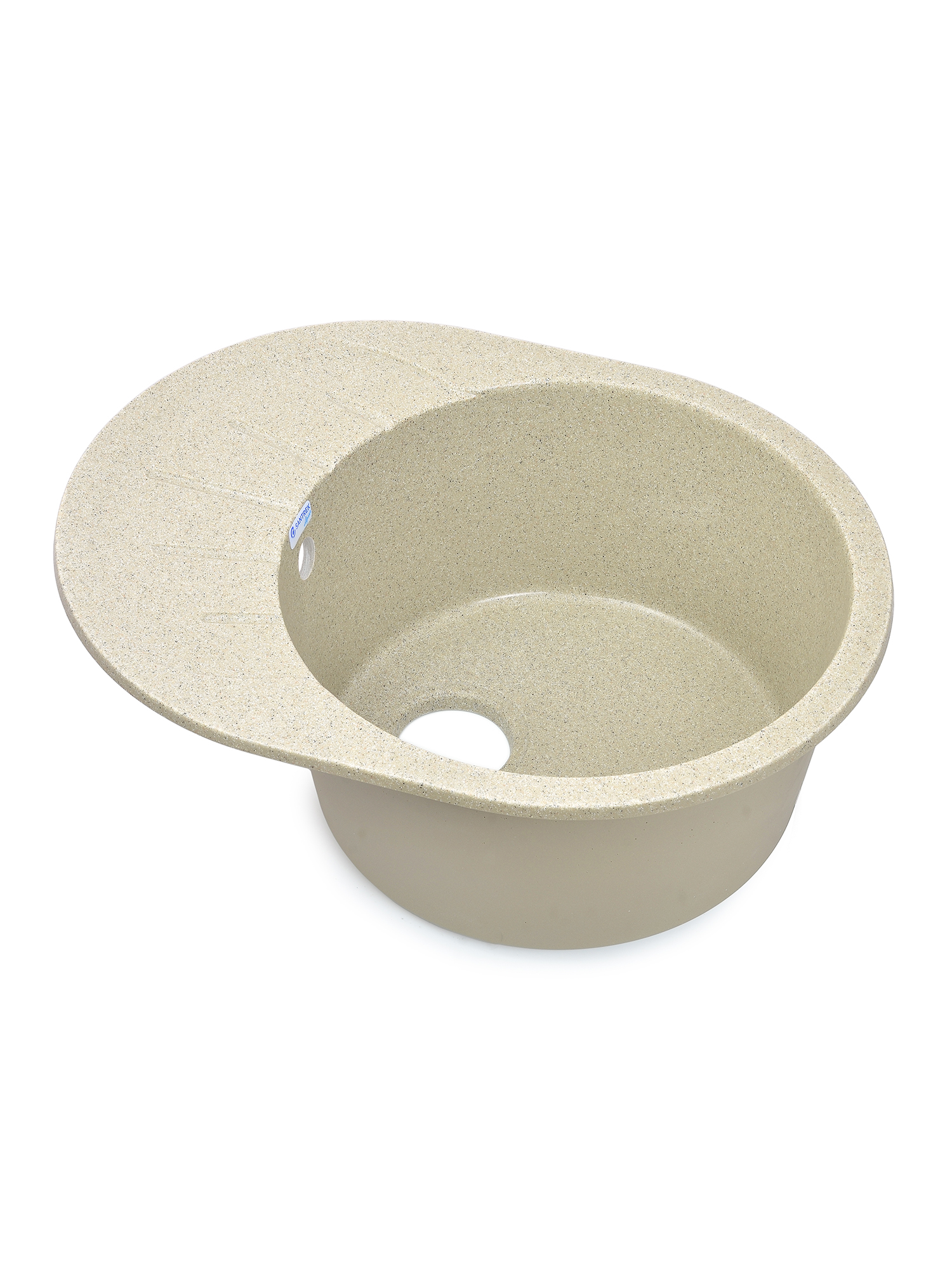 Мойка SANTREK AQUA PRO ROUND SA-R580L чаша + крыло 580*450 мм (песок-302) (+сифон)