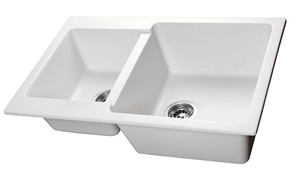 Мойка SANTREK AQUA PRO BOXY SA-B780K 2 чаши 780*510 мм (белый-331) (без сифона)