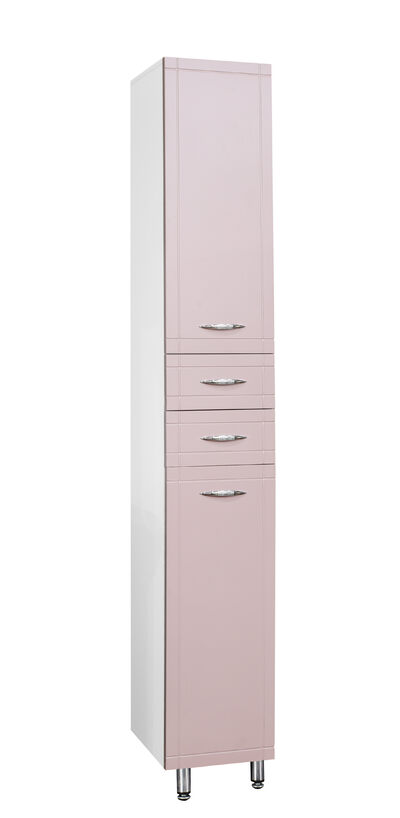 Пенал SANTREK HOME "Мальта-30" 2 двери, 2 ящика розовый МАТОВЫЙ правый 300х1900х350