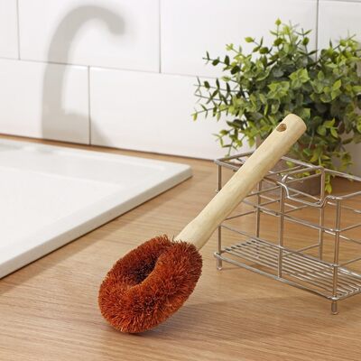 Щётка для чистки посуды Доляна, 8,5×3,5×23 см, щетина кокос, деревянная ручка 2969514