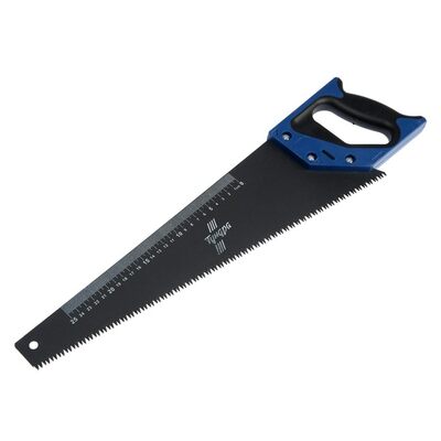 Ножовка по дереву ТУНДРА, 2К рукоятка, тефлоновое покрытие, 3D заточка, 7-8 TPI, 400 мм 5155407