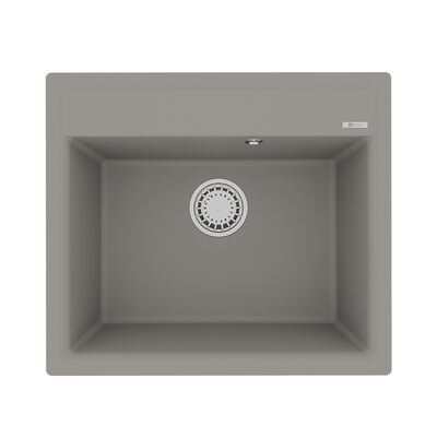 Мойка 9910015 HANKA 570 кухонная из кварцгранита, ГРЕЙ 570*500 прямоугольная 1 чаша (крепеж, сливная арматура с переливом) LEMARK