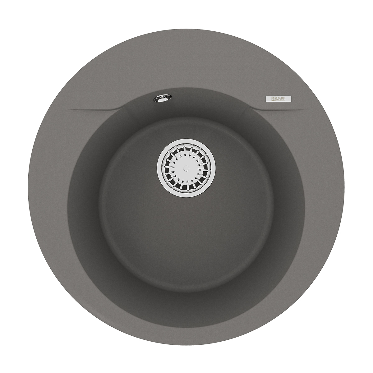 Мойка 9910005 SULA 500 кухонная из кварцгранита, СЕРЫЙ ШЕЛК круглая 1 чаша (крепеж, сливная арматура