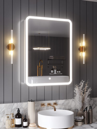 Зеркало-шкаф SANTREK HOME с LED подсветкой левое "ХЕЛЕНА" 500х800мм
