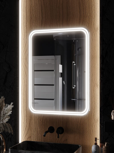 Зеркало-шкаф SANTREK HOME с LED подсветкой правое "ГЕРДА" 600х800мм