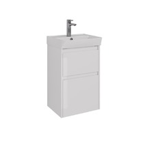 Тумба Lemark COMBI 45 см подвесная/напольная (под ум. NEON 45 Дрея), 2 ящика, цвет корпуса, фасада: Белый глянец LM03C45T