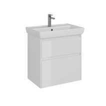 Тумба Lemark COMBI 70 см подвесная/напольная (под ум. Дрея Q70) 2 ящика, цвет корпуса, фасада: Белый глянец LM03C70T