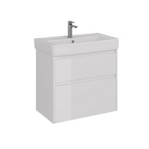 Тумба Lemark COMBI 80 см подвесная/напольная (под ум. Дрея Q80) 2 ящика, цвет корпуса, фасада: Белый глянец LM03C80T