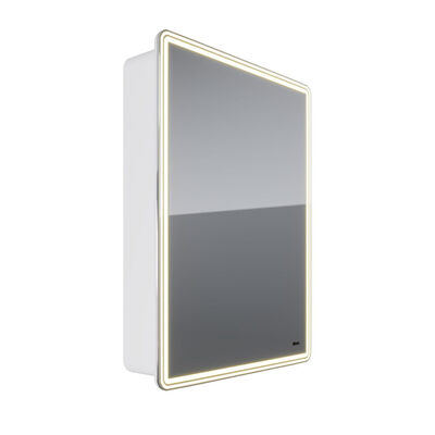 Шкаф зеркальный Lemark ELEMENT 60х80 см 1 дверный, петли справа, с подсветкой, с розеткой, цвет корпуса: Белый LM60ZS-E