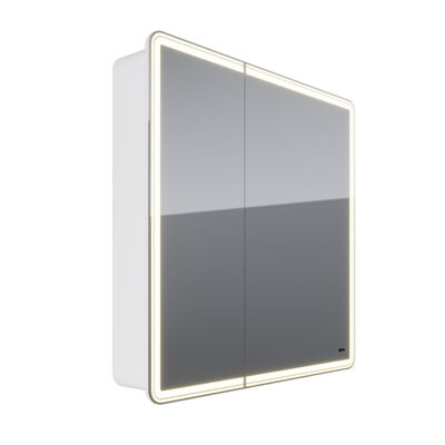 Шкаф зеркальный Lemark ELEMENT 80х80 см 2-х дверный, с подсветкой, с розеткой, цвет корпуса: Белый LM80ZS-E