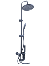 Душевая система SANTREK AQUA-1235 PRESTIGE (SAP-1235)  шар. d-35 с верхним душем, смесителем, гигиен лейкой (черный)