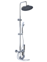 Душевая система SANTREK AQUA-1240 PRESTIGE (SAP-1240)  шар. d-35 с верхним душем, смесителем, гигиен лейкой (хром)