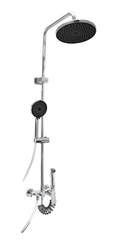 Душевая система SANTREK AQUA-1240 PRESTIGE (SAP-1240)  шар. d-35 с верхним душем, смесителем, гигиен лейкой (хром)