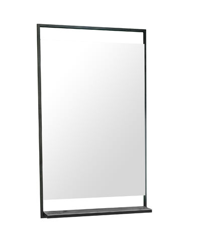 Зеркало "КУПЕР Лофт-60" белый мрамор/черный, 598х1000х120