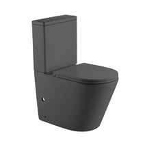 Унитаз-компакт безободковый HOLLER SLIM MDG (сиденье дюропласт с микролифтом, арматура 2-х режимная)  (2 места) серый матовый