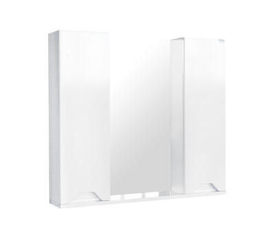 Зеркало-шкаф SANTREK HOME "Римини-80" (Белый глянец) 2 дв. 800х732х145